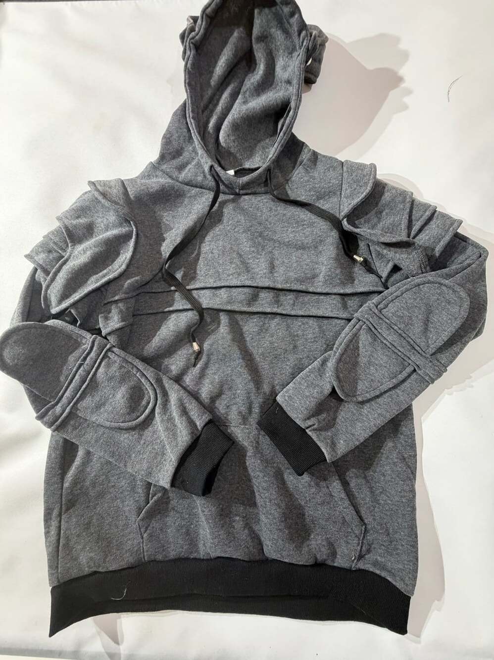 Gray Fleece Pet Carrier Hoodie Sweatshirt Kangaroo Pouch Womens Size Large